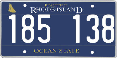 RI license plate 185138