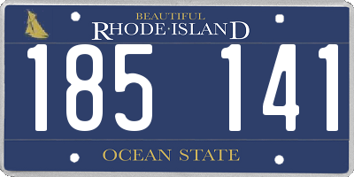 RI license plate 185141