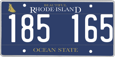 RI license plate 185165