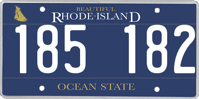 RI license plate 185182