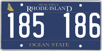 RI license plate 185186