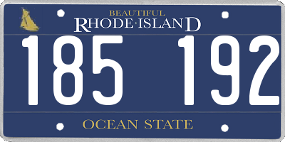 RI license plate 185192