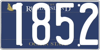 RI license plate 1852