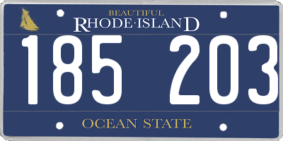 RI license plate 185203