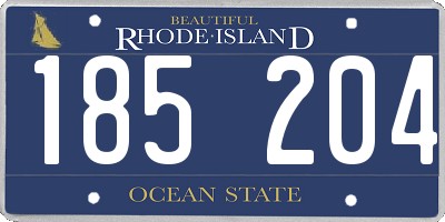 RI license plate 185204