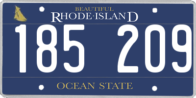 RI license plate 185209