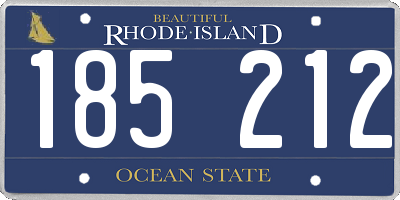 RI license plate 185212