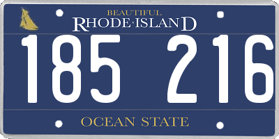 RI license plate 185216