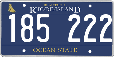 RI license plate 185222