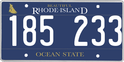 RI license plate 185233
