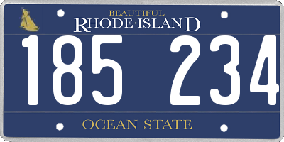 RI license plate 185234