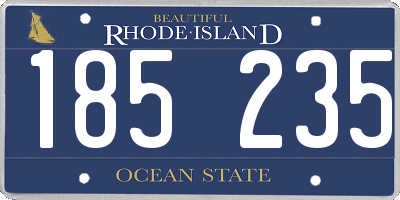 RI license plate 185235