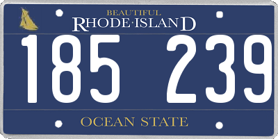 RI license plate 185239
