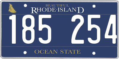 RI license plate 185254