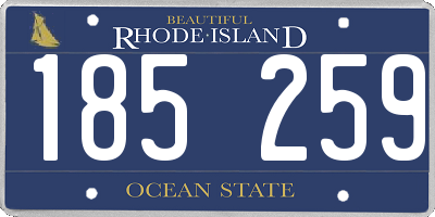 RI license plate 185259