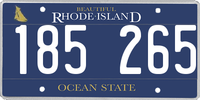 RI license plate 185265