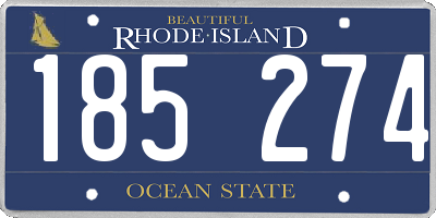 RI license plate 185274