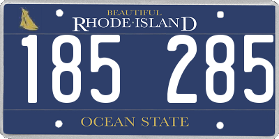 RI license plate 185285
