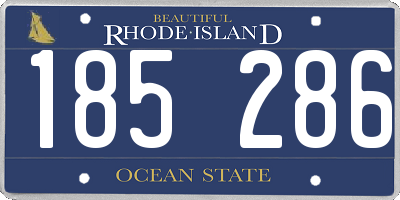 RI license plate 185286