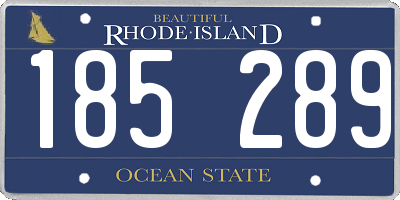 RI license plate 185289