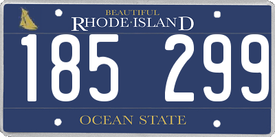 RI license plate 185299