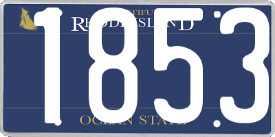 RI license plate 1853