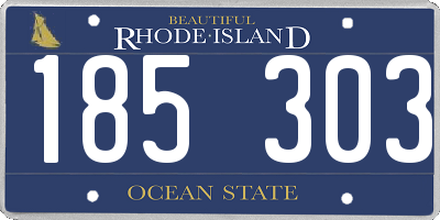 RI license plate 185303