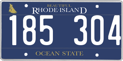 RI license plate 185304