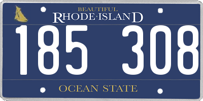 RI license plate 185308