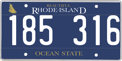 RI license plate 185316
