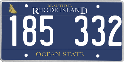 RI license plate 185332