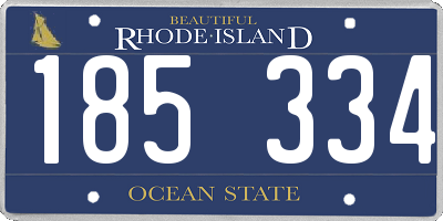RI license plate 185334