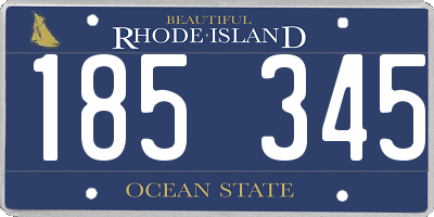 RI license plate 185345