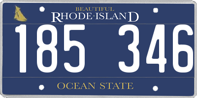RI license plate 185346