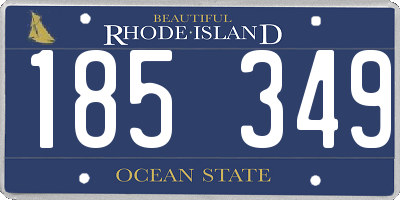 RI license plate 185349