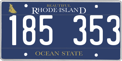 RI license plate 185353