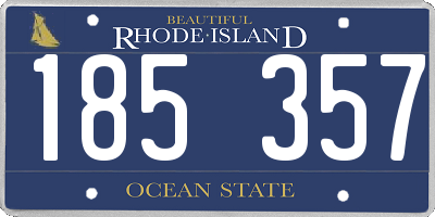 RI license plate 185357
