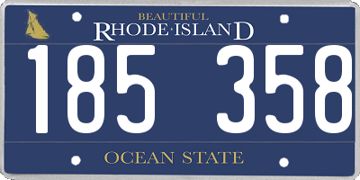 RI license plate 185358
