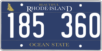 RI license plate 185360