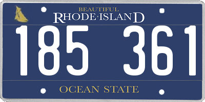 RI license plate 185361