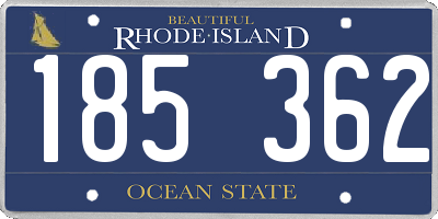 RI license plate 185362