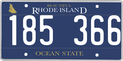 RI license plate 185366