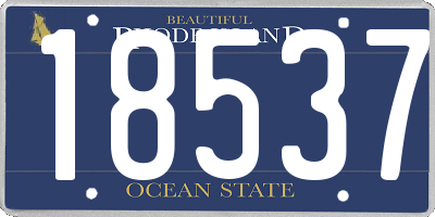 RI license plate 18537