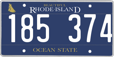 RI license plate 185374