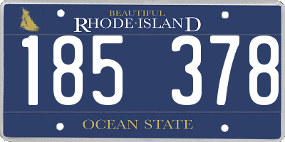 RI license plate 185378