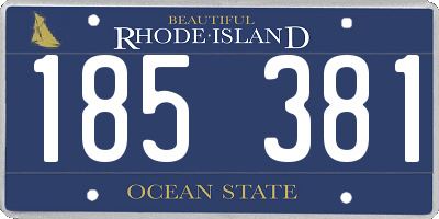 RI license plate 185381