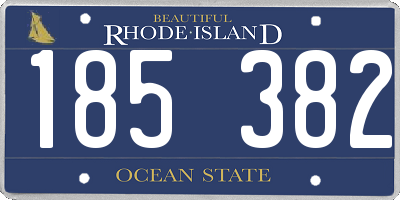 RI license plate 185382