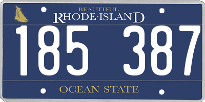RI license plate 185387