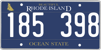 RI license plate 185398