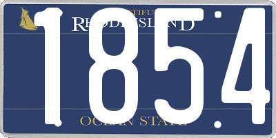 RI license plate 1854